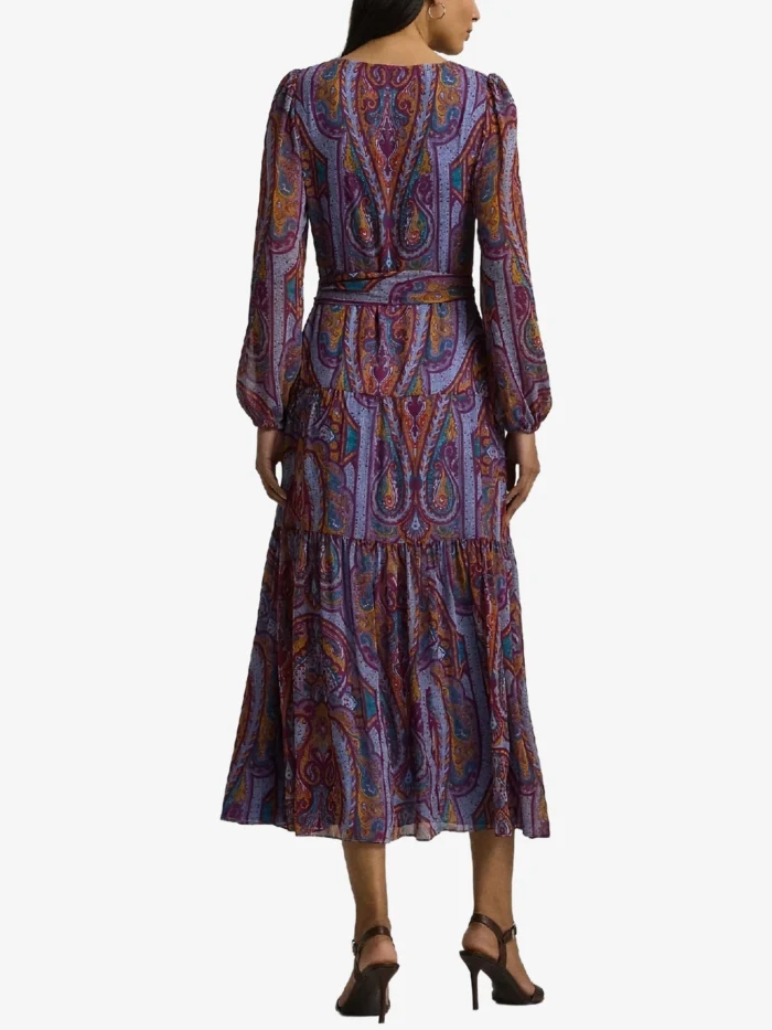 Lauren Ralph Lauren Midi Evening Dress Lilac 250940218001 - Image 4