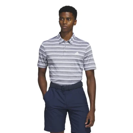 adidas Two-Color Striped Golf Polo Shirt