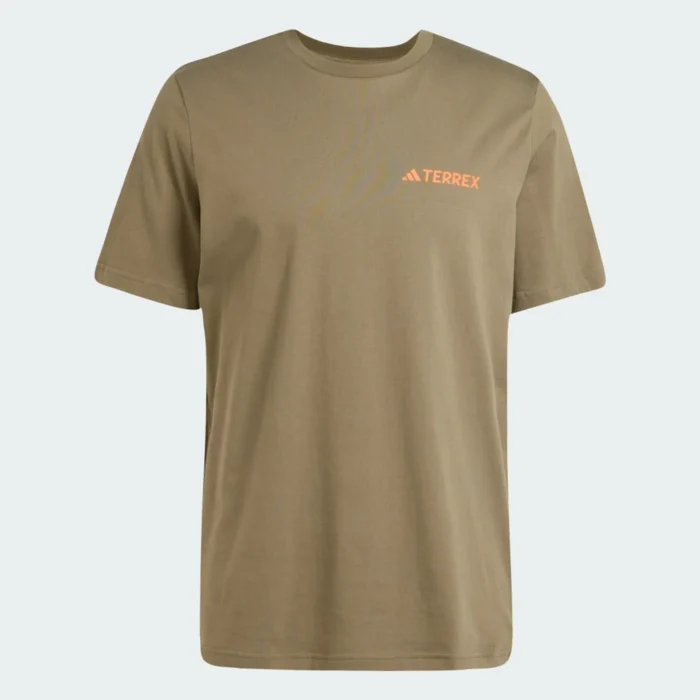 Adidas-Outdoor Terrex T-Shirt With Chest Logo In Olive Green - Image 2