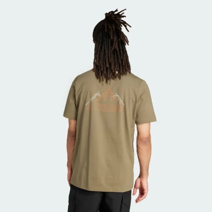 Adidas-Outdoor Terrex T-Shirt With Chest Logo In Olive Green - Image 4