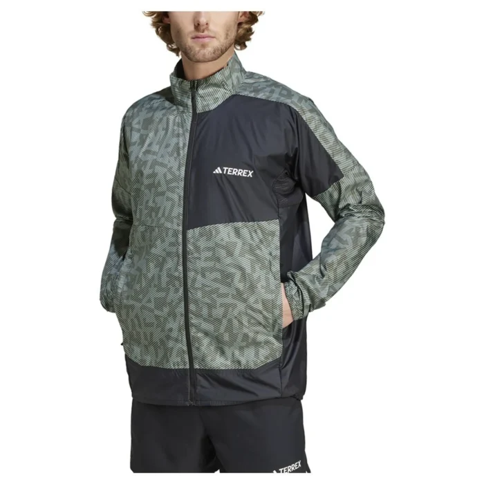 adidas Terrex Trail Wind Running Jacket Men - Olive - Image 4
