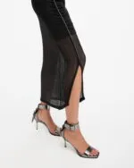 All Saints - Nora Ruched Sparkle Midi Dress - Image 4