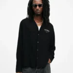 ALLSAINTS Underground Logo Print Long Sleeve Shirt