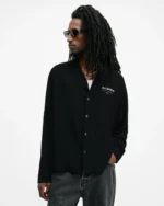 ALLSAINTS- Underground Logo Print Long Sleeve Shirt - Image 2