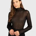 Blouse with sheer effect