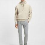 BOSS-Slim-fit trousers in overdyed stretch satin
