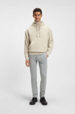 BOSS-Slim-fit trousers in overdyed stretch satin