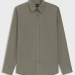 Regular-fit shirt in cotton poplin with embroidered logo