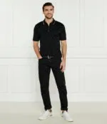 BOSS half-zip interlock-weave Polo Shirt | Black - Image 5