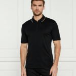 BOSS half-zip interlock-weave Polo Shirt | Black