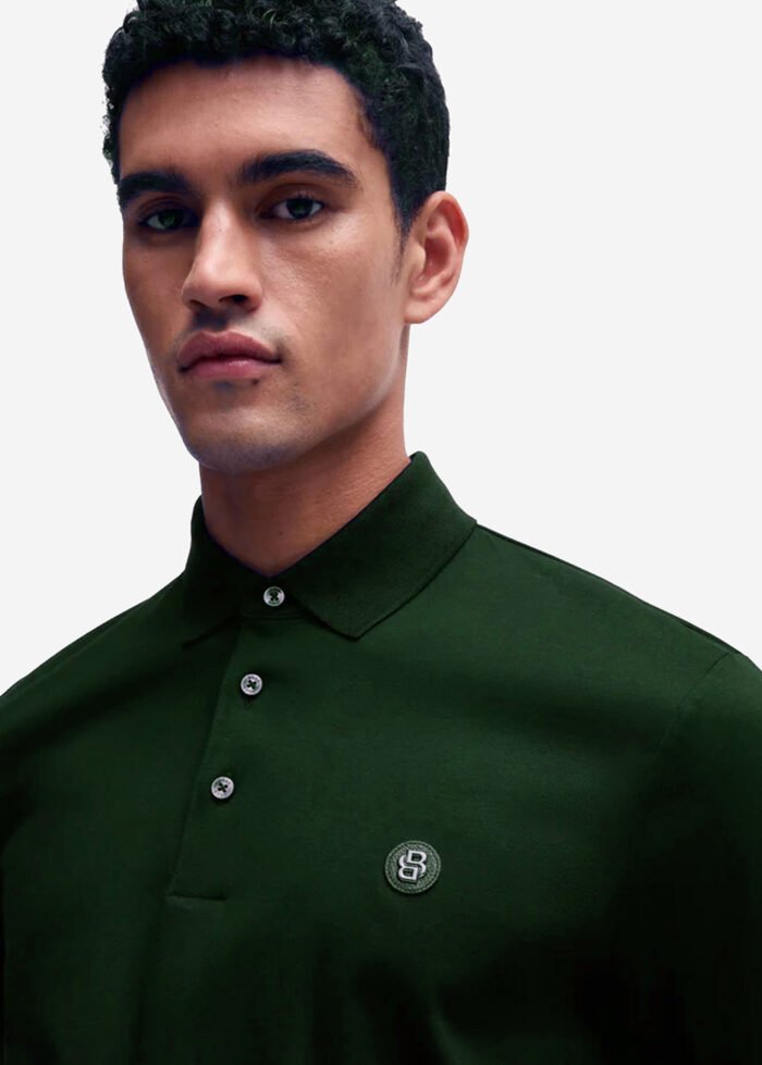 BOSS-Men's Long Sleeve Polo Shirt Green50523917-385 - Image 2