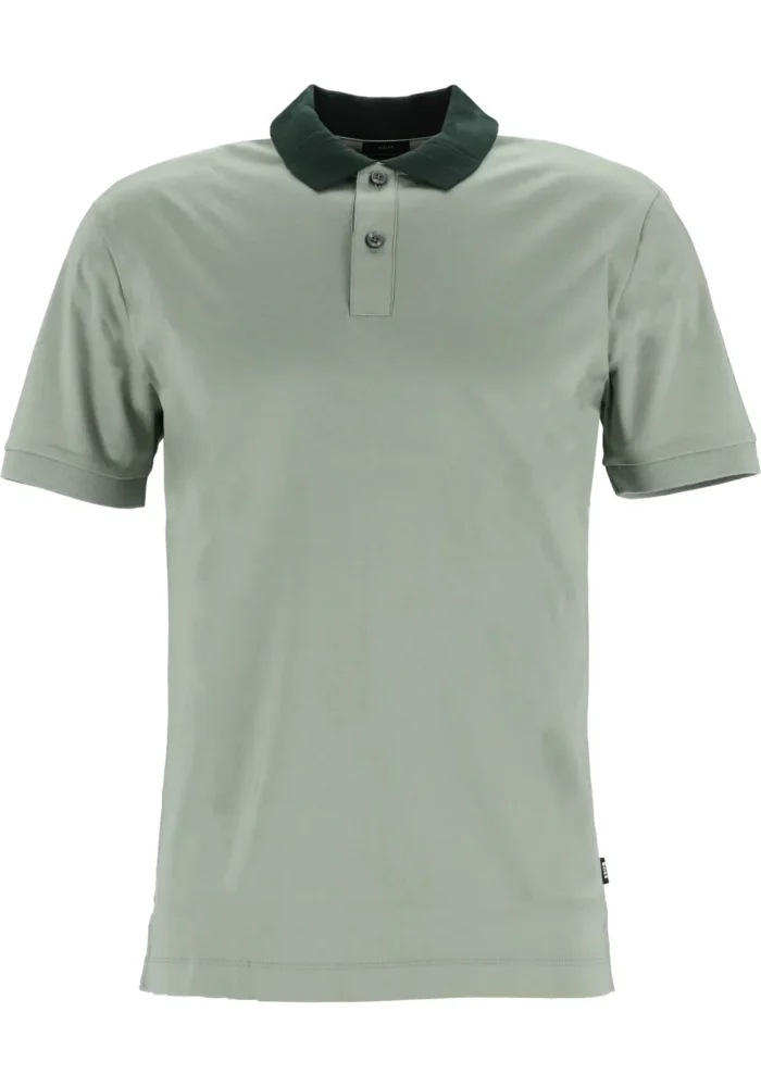 BOSS Phillipson slim fit men's polo, pique, light green - Image 3