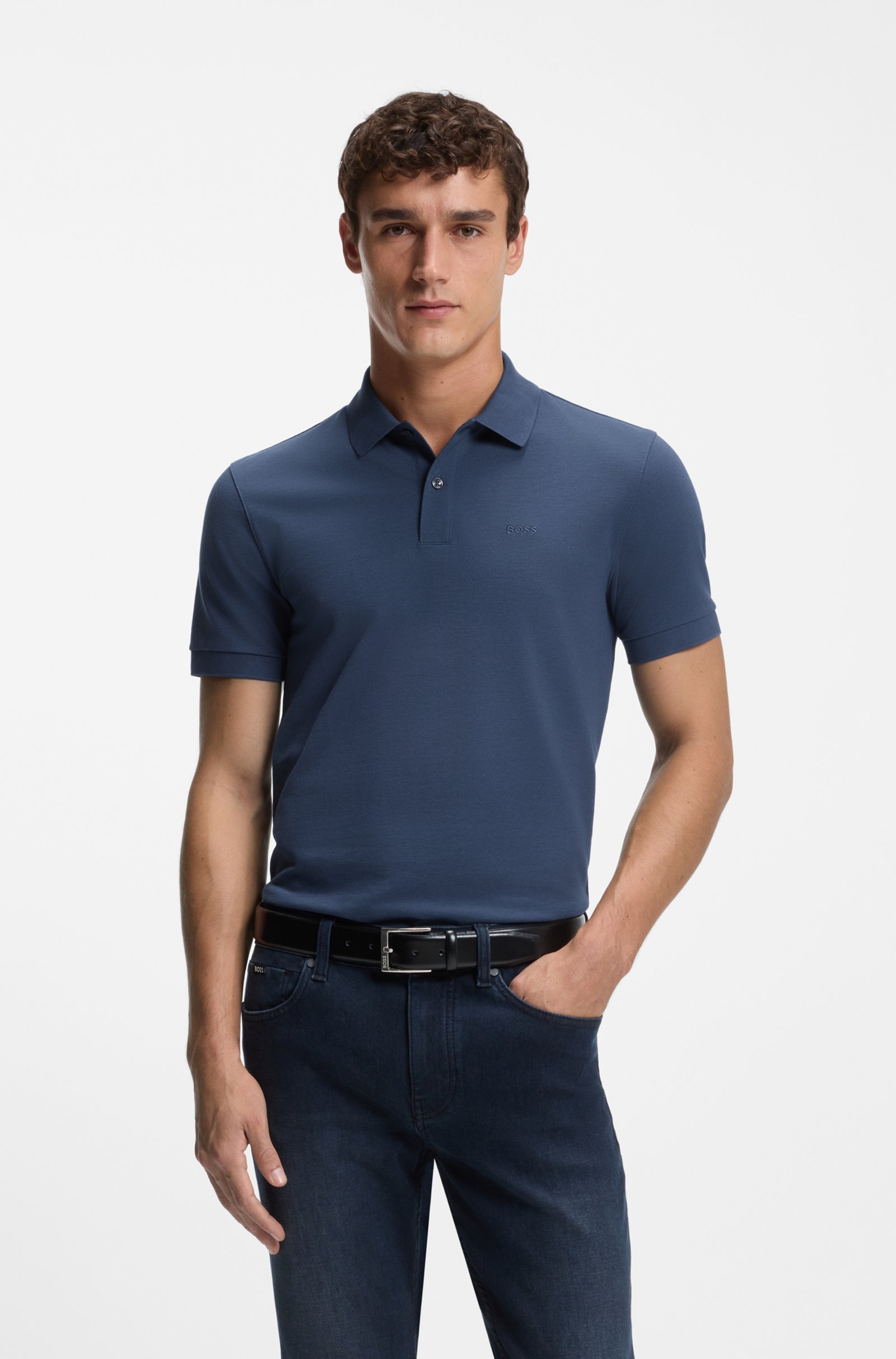 BO-T--0251 (2) BOSS-Pallas polo shirt in cotton piqué with logo details - Image 1