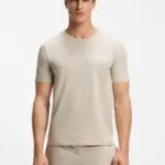 BOSS-Stretch-cotton T-shirt with embroidered logo