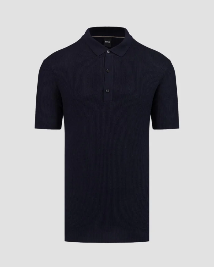 BOSS-Men's navy blue jumper with short sleeves H-Daremo - Image 2