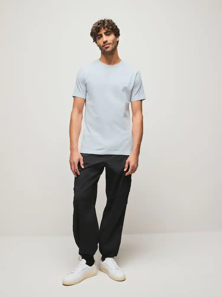 BO-T--0259 (7) BOSS Light Blue Relaxed Fit Tales Logo T-Shirt - Image 1