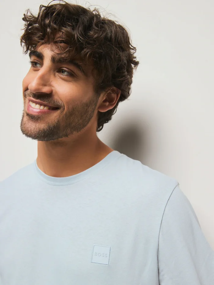 BOSS Light Blue Relaxed Fit Tales Logo T-Shirt - Image 2