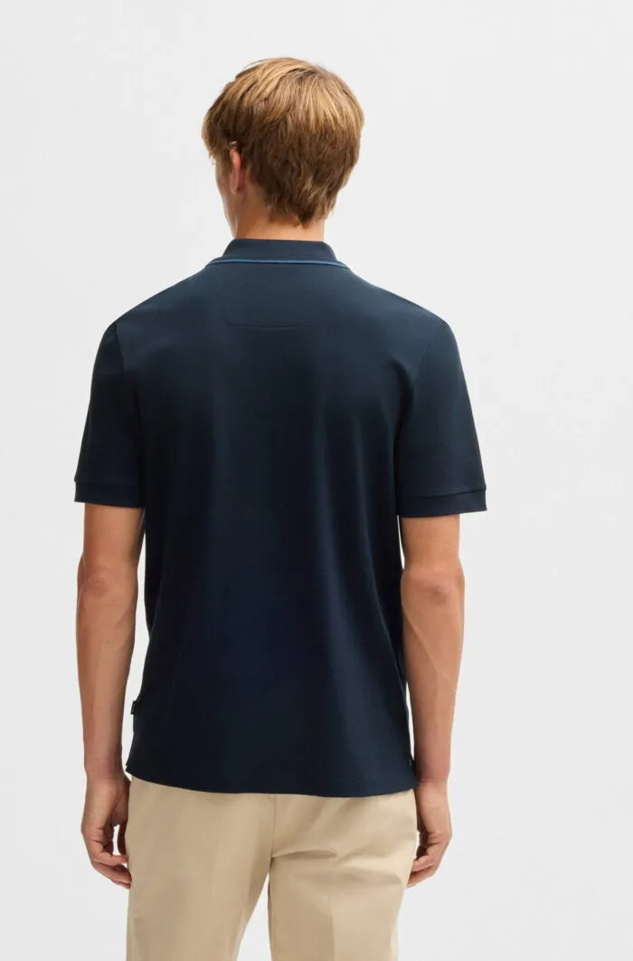 Boss Structured-cotton polo shirt with zip placket - Image 4