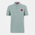 Mens HUGO Deruso Short Sleeve Polo Shirt with Logo Detail and Ribbed Collar - Premium Cotton - Image 3