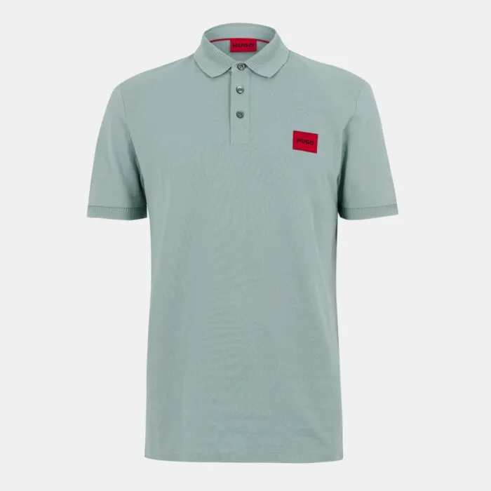 Mens HUGO Deruso Short Sleeve Polo Shirt with Logo Detail and Ribbed Collar - Premium Cotton - Image 3