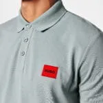 Mens HUGO Deruso Short Sleeve Polo Shirt with Logo Detail and Ribbed Collar - Premium Cotton - Image 2