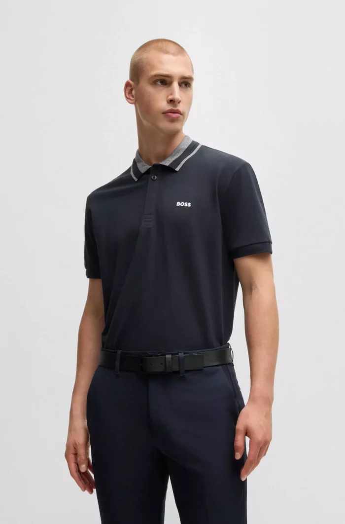 Hugo Boss Boss Stretch-cotton polo shirt with logo detail - Image 2