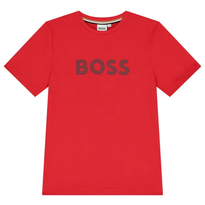 BOSS Boys Red Logo T-Shirt - Junior Couture - Image 3