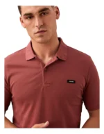 Calvin Klein Stretch Pique Slim Polo in Apple Butter - Image 2