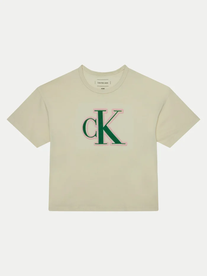 Calvin Klein Jeans T-Shirt IG0IG02806-CKS Ecru Boxy Fit - Image 2