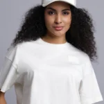 Converse Women Solid Round Neck Cotton Blend Beige T-Shirt