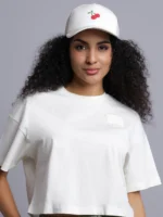 Converse Women Solid Round Neck Cotton Blend Beige T-Shirt