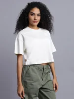 Converse Women Solid Round Neck Cotton Blend Beige T-Shirt - Image 5
