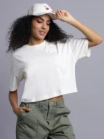 Converse Women Solid Round Neck Cotton Blend Beige T-Shirt - Image 3