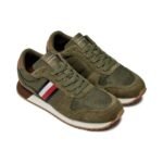 Tommy Hilfiger Olive Suede Runner