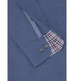 Hackett London-FLANNEL TRIM SHIRT BLUE - Image 8