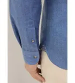 Hackett London-FLANNEL TRIM SHIRT BLUE - Image 5