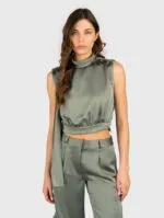 HUGO CANILE short top with high collar