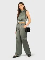 HUGO CANILE short top with high collar - Image 2