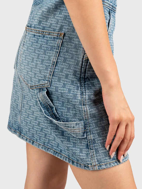 Denim jacket with monogrammed logo - Image 4