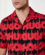 HUGO-Relaxed-fit shirt in cotton with smoke-logo print - Image 6