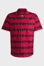 HUGO-Relaxed-fit shirt in cotton with smoke-logo print - Image 2