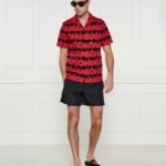 HUGO-Relaxed-fit shirt in cotton with smoke-logo print