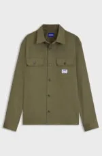 HUGO- Oversized-fit workwear shirt in cotton twill - Image 6