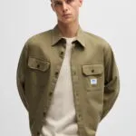 Oversized-fit workwear shirt in cotton twill