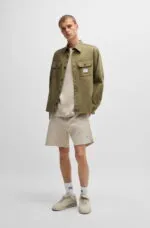 HUGO- Oversized-fit workwear shirt in cotton twill - Image 3