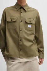HUGO- Oversized-fit workwear shirt in cotton twill - Image 5