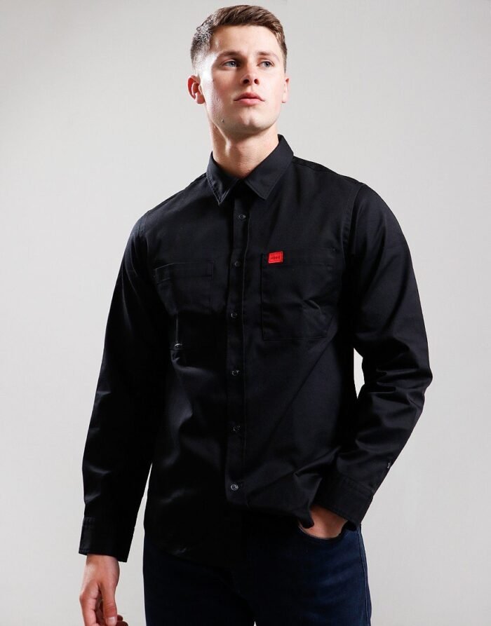 HUGO- Egrin Long Sleeve Shirt Black - Image 3