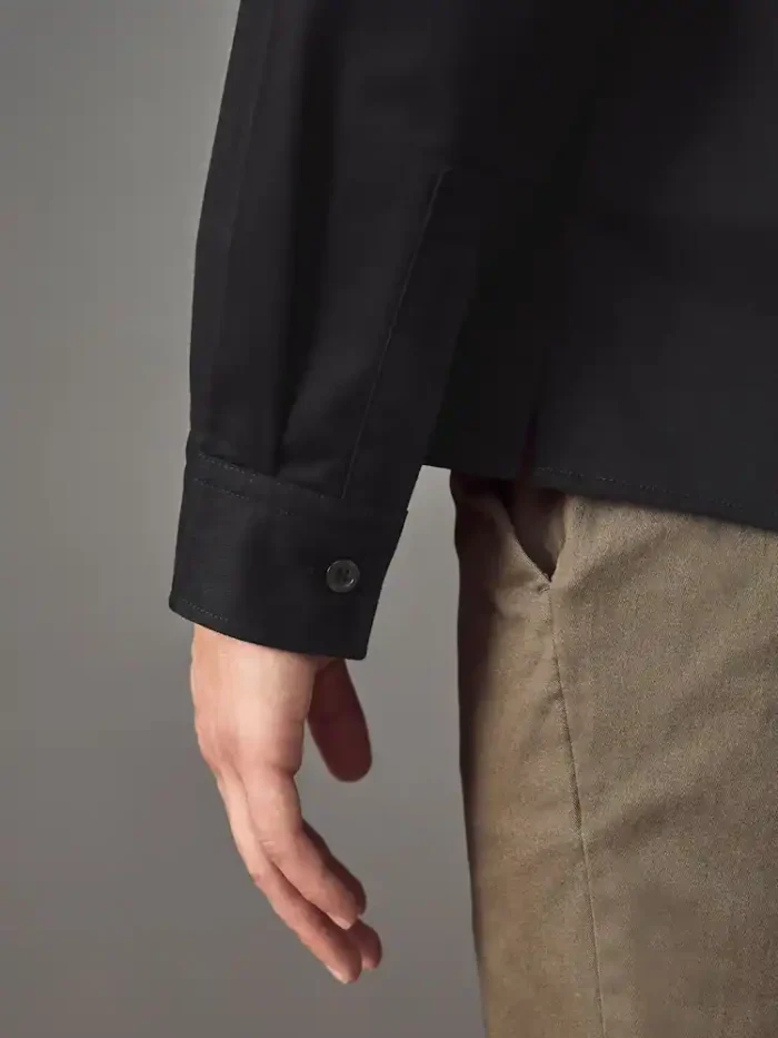 HUGO- Black Hugo Logo Label Cotton Twill Shirt - Image 3