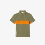 LACOSTE-Contrast Stripe and Branding Polo Shirt