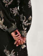 Annette Floral Midi Dress Black - Image 4